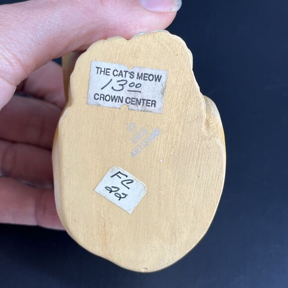 Vintage 1989 Artisans Cat Chalk Ware Figurines Folk Art Unique Designs Set 2 - Picture 8 of 16